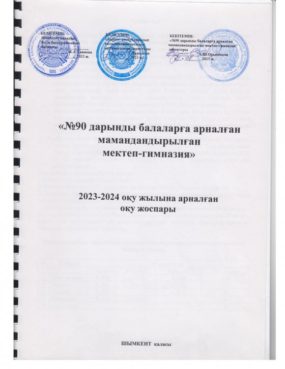 Оқу жоспары 2023-2024